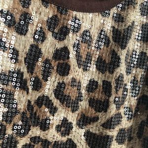 BONGO Sequined Cheetah Print Tank